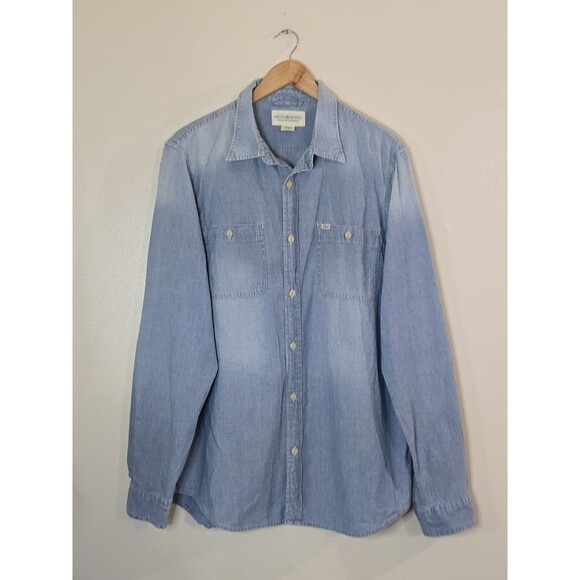 Denim & Supply Ralph Lauren Polo Long Sleeve Blue Pocket Denim Shirt Size XL Men - Picture 1 of 10